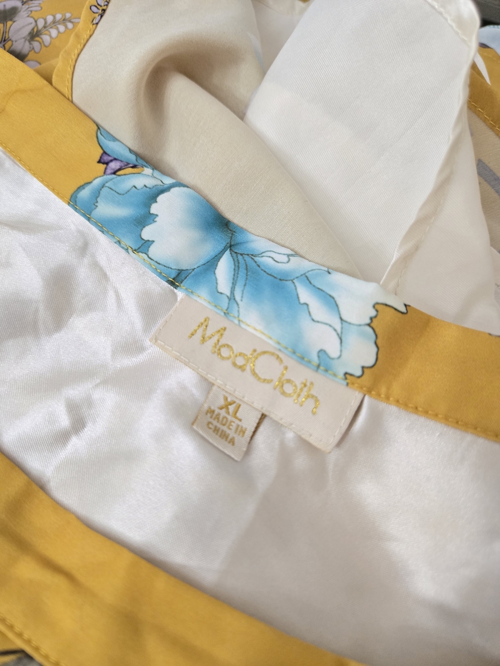 ModCloth Ikebana for All Floral A-Line Skirt Mustard Yellow XL - Picture 9 of 16